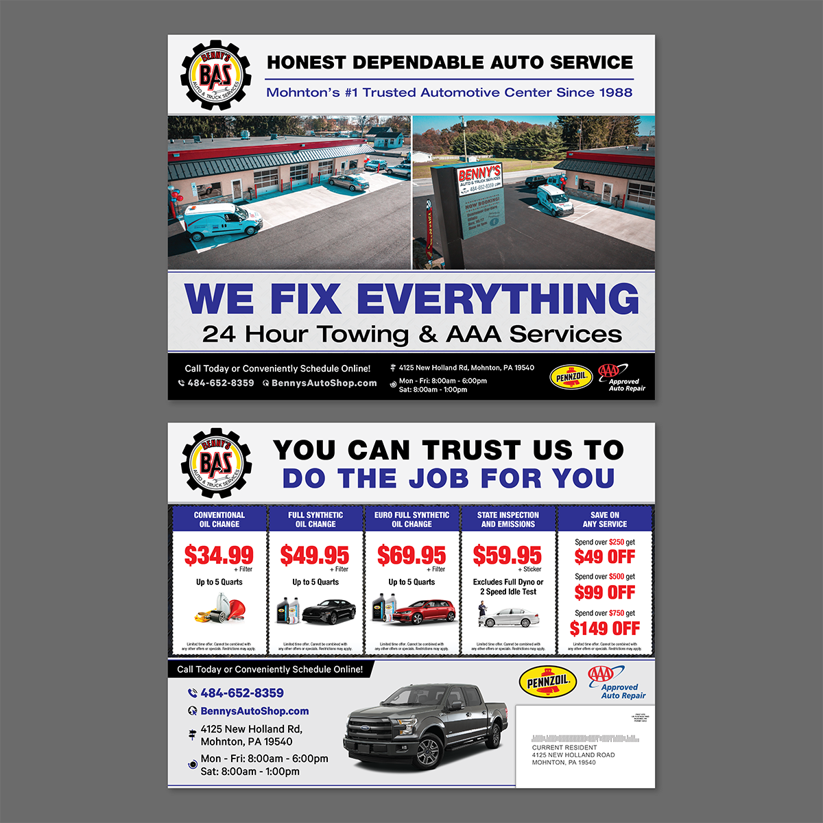 Colossal Postcard Mailer for Auto Shops