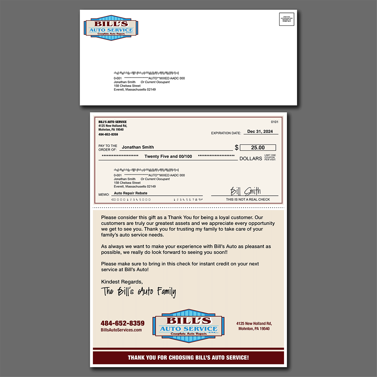 Automotive DIrect Mail Letter