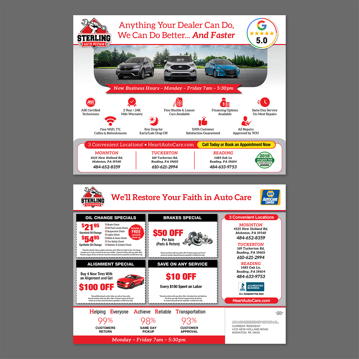 Auto Shop Colossal Postcard Mailer