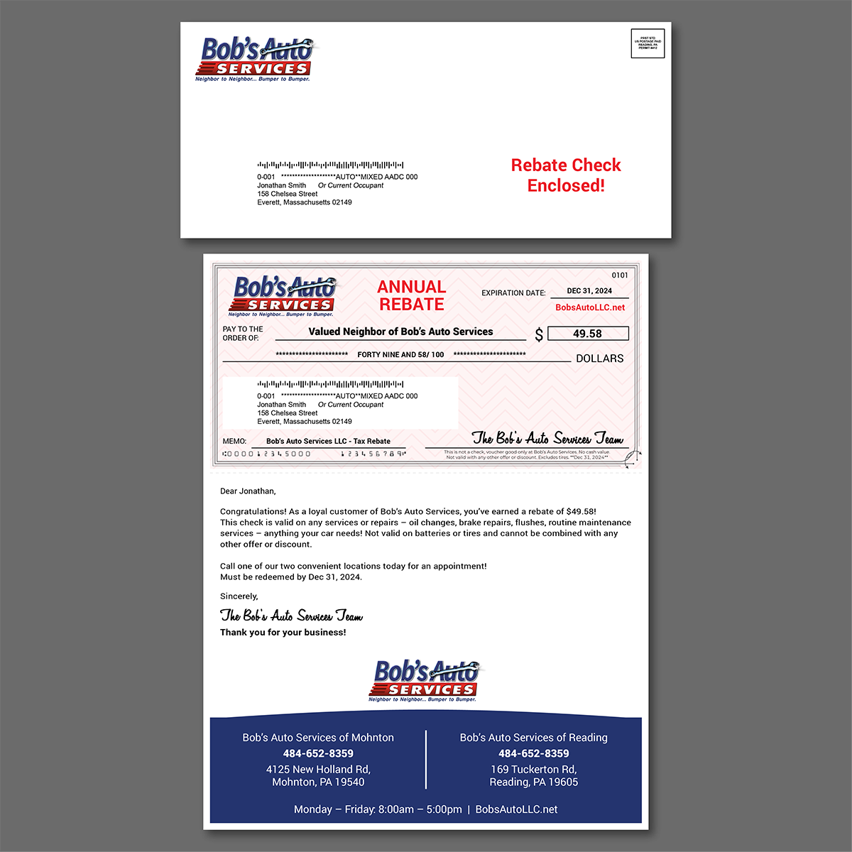 Automotive DIrect Mail Letter