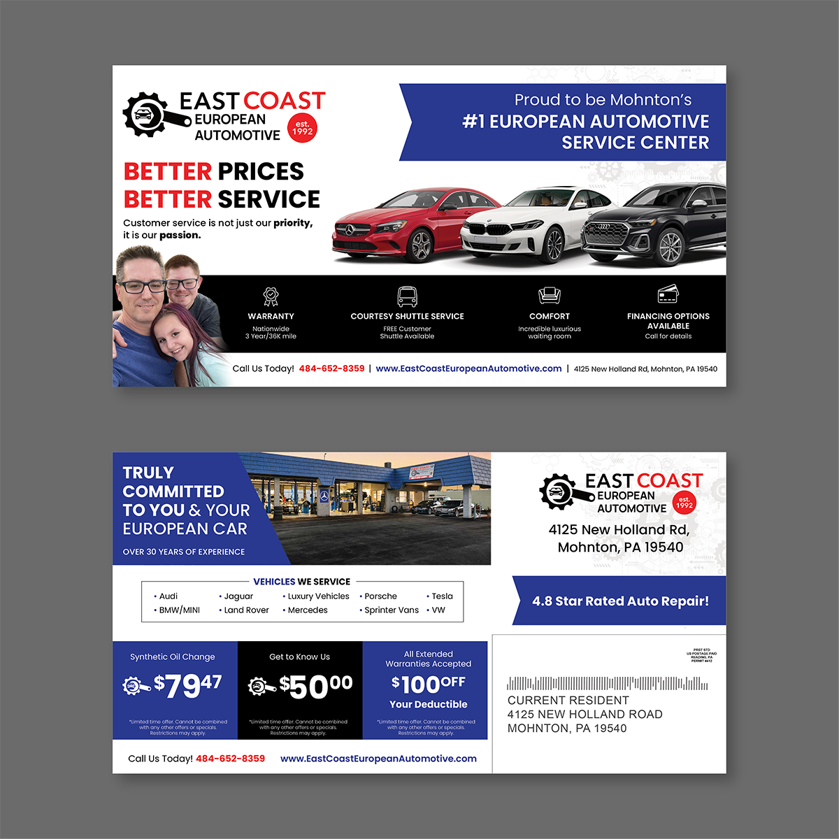 Specialty Automotive Postcard Mailer