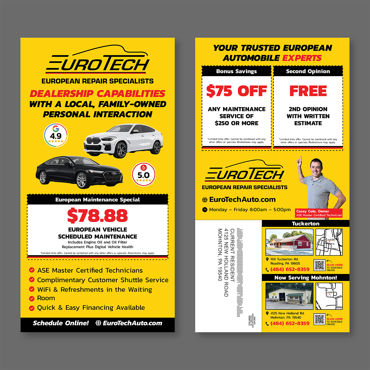 Specialty Automotive Postcard Mailer