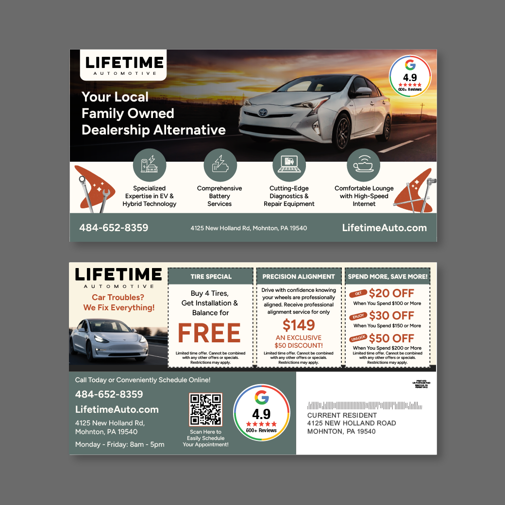 Direct Mail Automotive Postcard Mailer