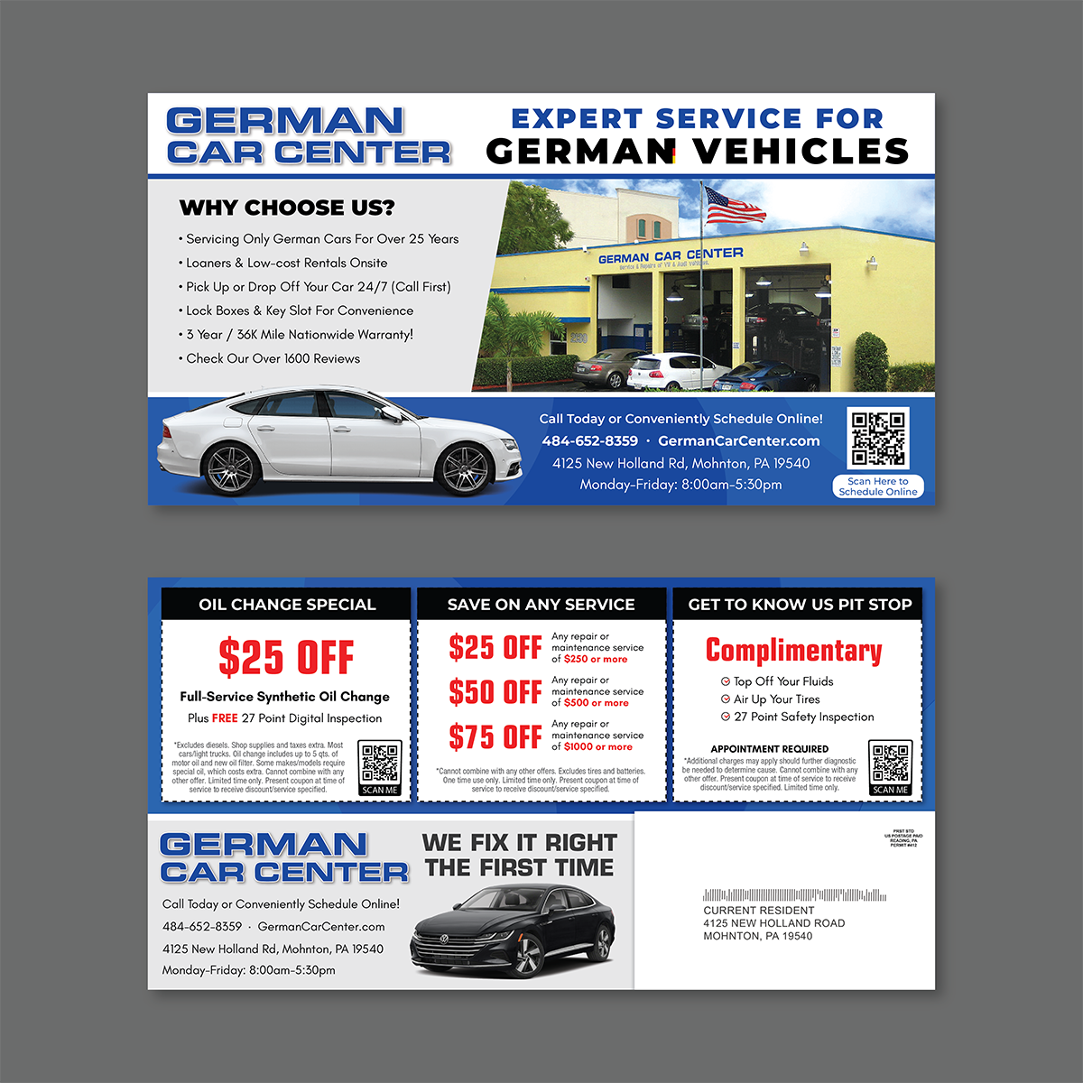 Specialty Automotive Postcard Mailer