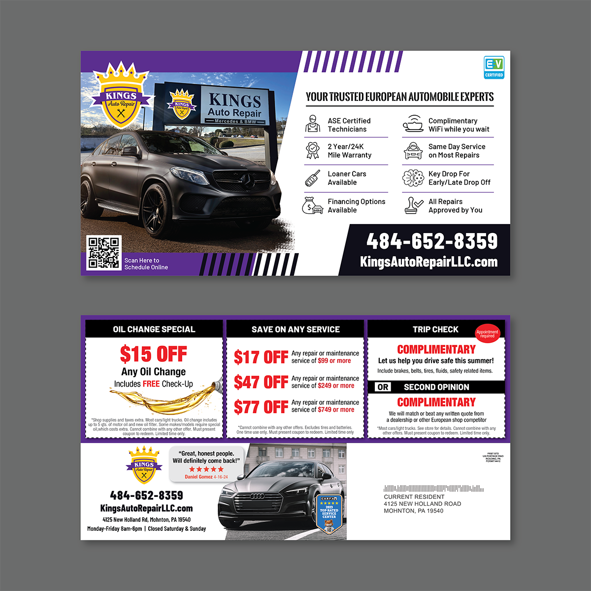 Specialty Automotive Postcard Mailer