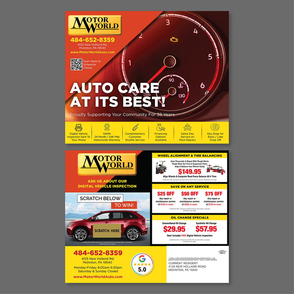 Automotive Jumbo Scratch-off Mailer