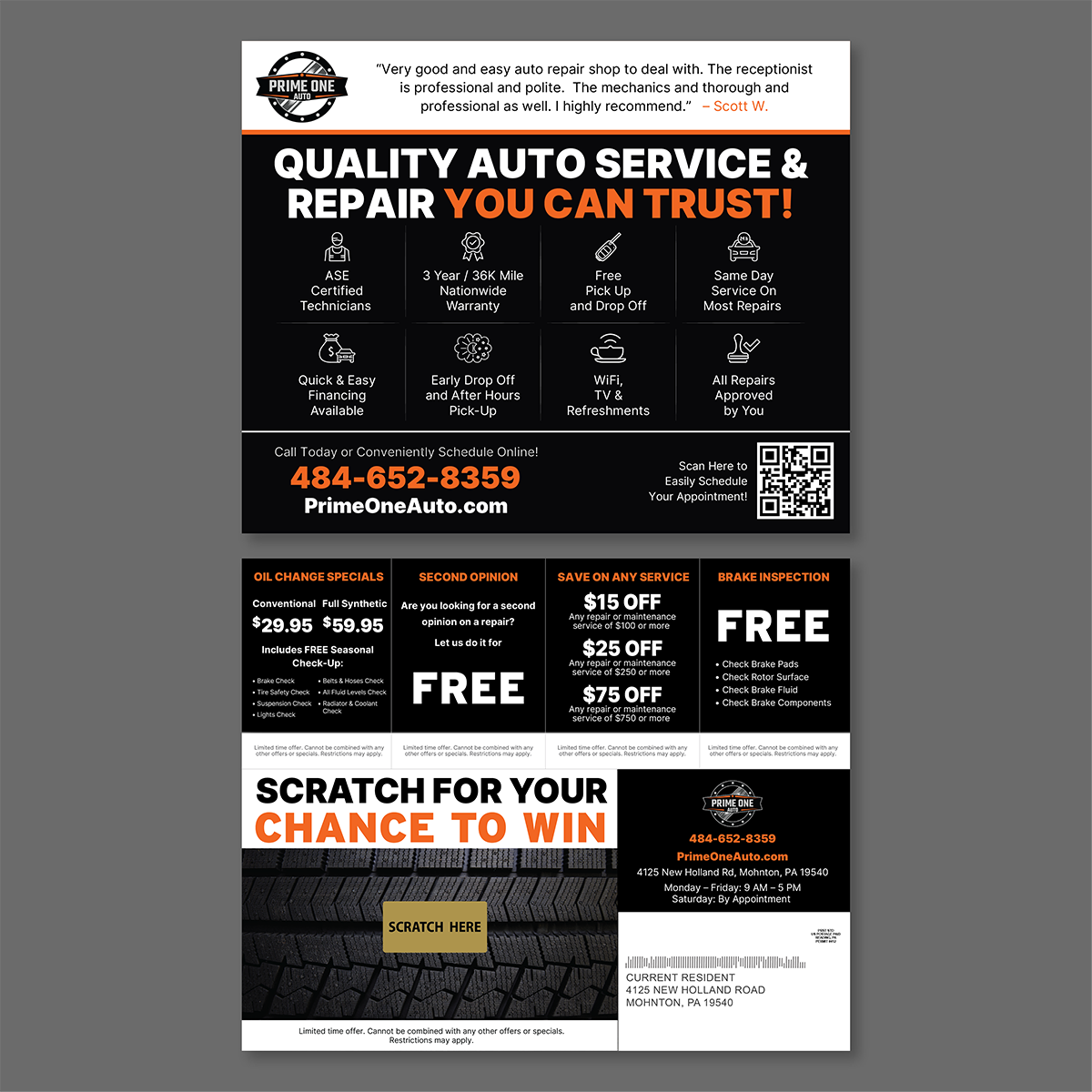 Automotive Jumbo Scratch-off Mailer