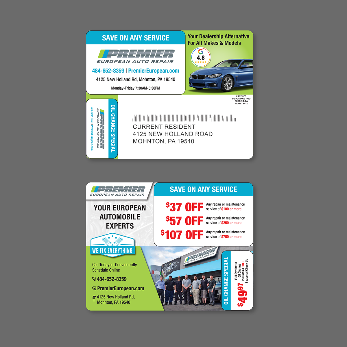 Small Specialty Automotive Plastic Postcard